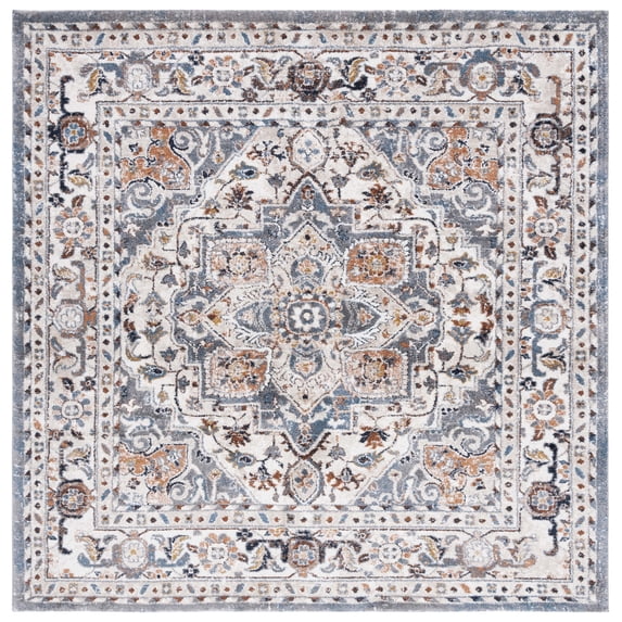 SAFAVIEH Symphony Caolan Medallion Area Rug, Ivory/Grey, 6'7" x 6'7" Square