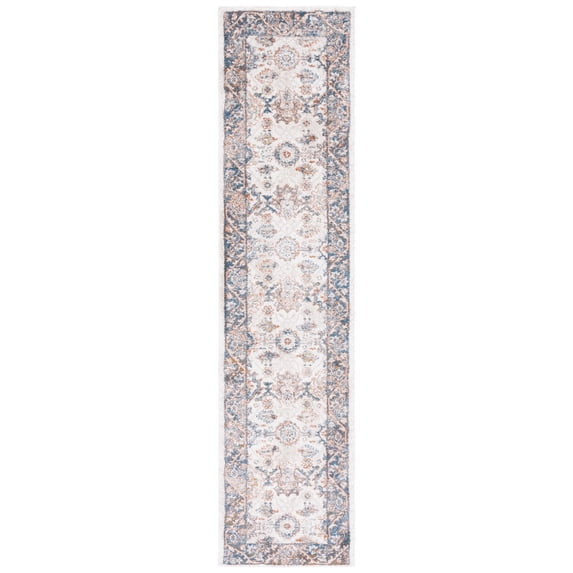 SAFAVIEH Symphony Chao Oriental Runner Rug, Ivory/Navy, 2'2" x 9'