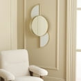 thumbnail image 1 of SAFAVIEH Syrus 16.5 in. Round Solid Frame Mirror, Gold/White, 1 of 6