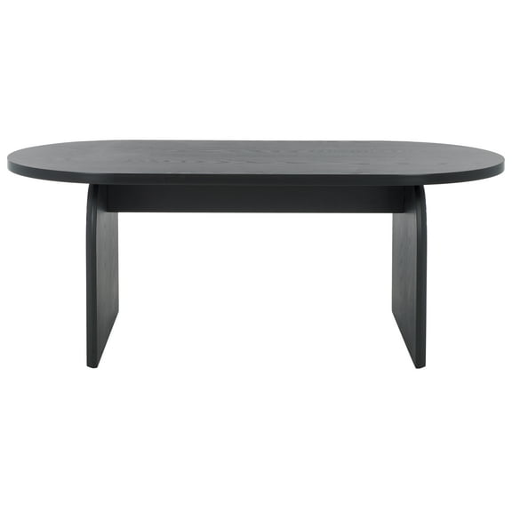 SAFAVIEH Syura Modern Oval Wood Coffee Table, Black