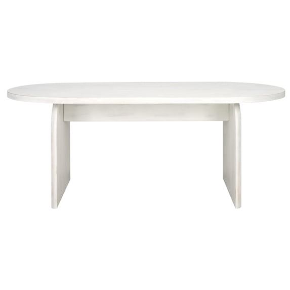 SAFAVIEH Syura Modern Oval Wood Coffee Table, White Wash