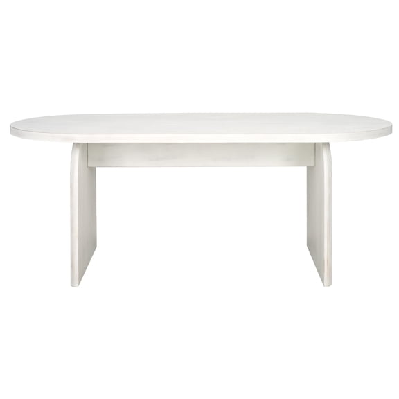 SAFAVIEH Syura Modern Oval Wood Coffee Table, White Wash