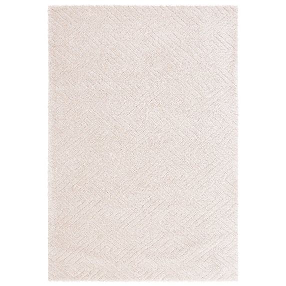 SAFAVIEH Tahoe Ainsley Geometric Shag Area Rug, Beige, 5' x 7'