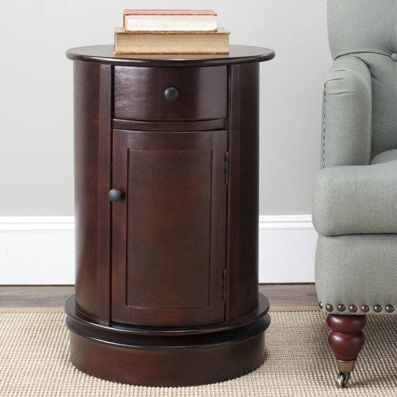 SAFAVIEH Tabitha Swivel Accent Table Dark Cherry