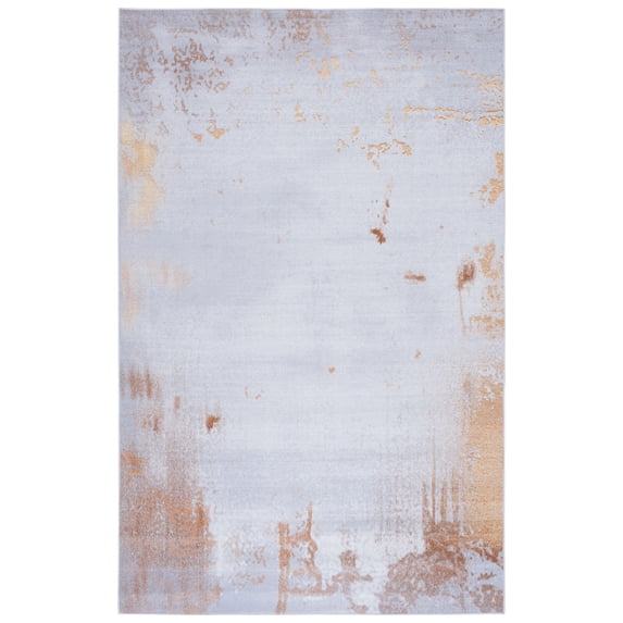 SAFAVIEH Tacoma Amilia Traditional Machine Washable Area Rug, Grey/Rust, 9' x 12'