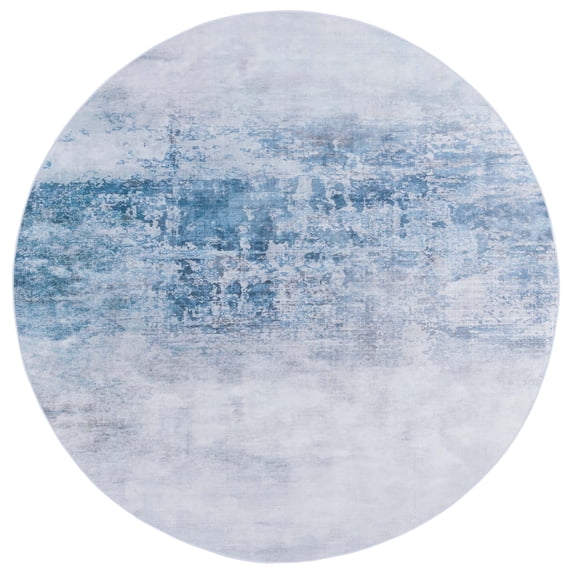 SAFAVIEH Tacoma Archer Traditional Machine Washable Area Rug, Grey/Blue, 6' x 6' Round
