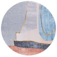 thumbnail image 1 of SAFAVIEH Tacoma Boyce Abstract Machine Washable Area Rug, Beige/Blue, 5' x 8' Oval, 1 of 12