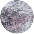 thumbnail image 1 of SAFAVIEH Tacoma Brian Abstract Machine Washable Area Rug, Plum/Black, 8' x 8' Round, 1 of 9
