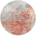 thumbnail image 1 of SAFAVIEH Tacoma Brian Abstract Machine Washable Area Rug, Rust/Aqua, 6' x 6' Round, 1 of 9