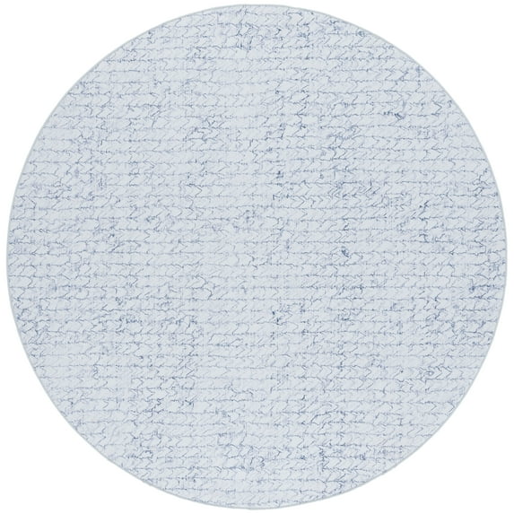 SAFAVIEH Tacoma Kandace Abstract Machine Washable Area Rug, Grey/Blue, 6' x 6' Round