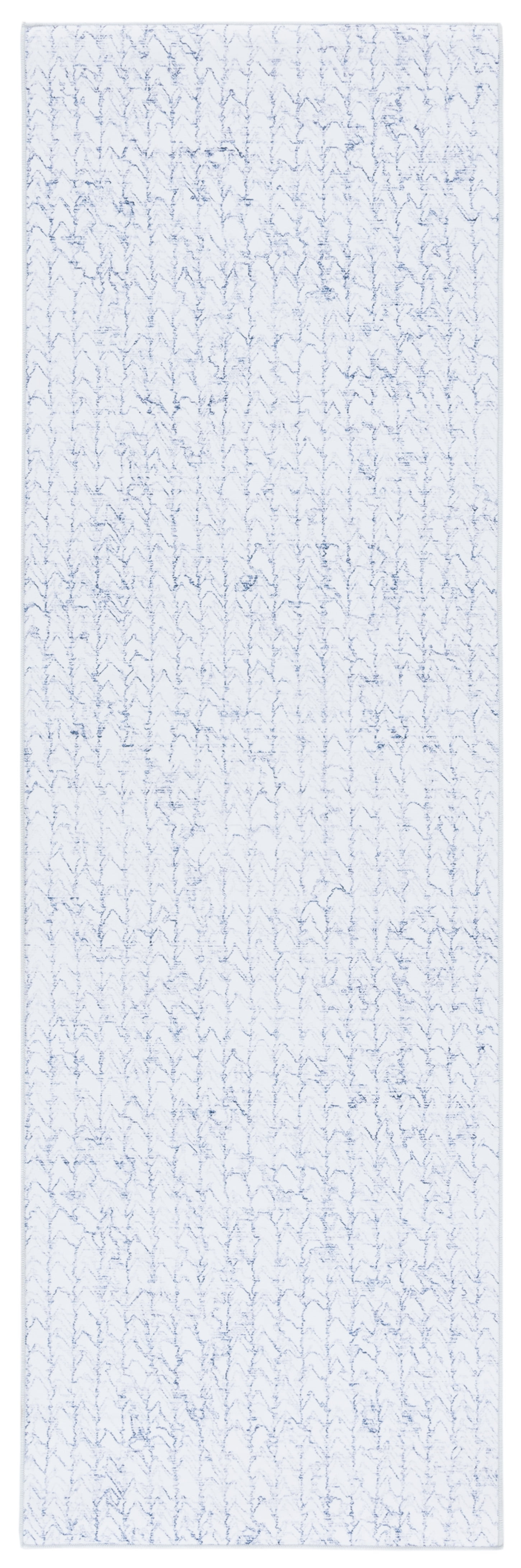 Tacoma Blue and Gray Abstract Washable Runner Rug