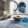 thumbnail image 1 of SAFAVIEH Tacoma Leon Abstract Machine Washable Area Rug, Blue/Gold, 2'6" x 4', 1 of 13