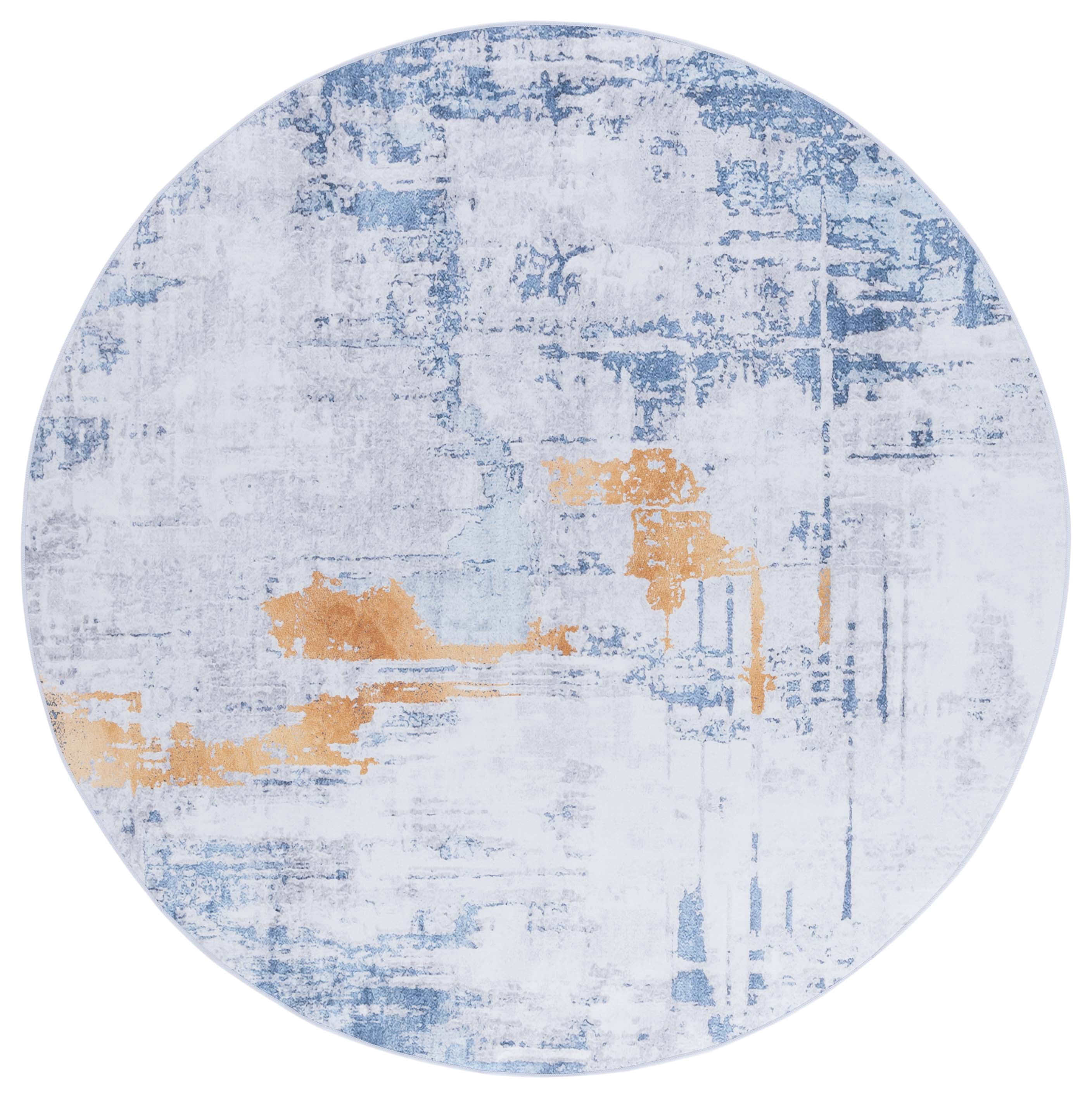 SAFAVIEH Tacoma Oscar Traditional Machine Washable Area Rug, Grey/Blue ...