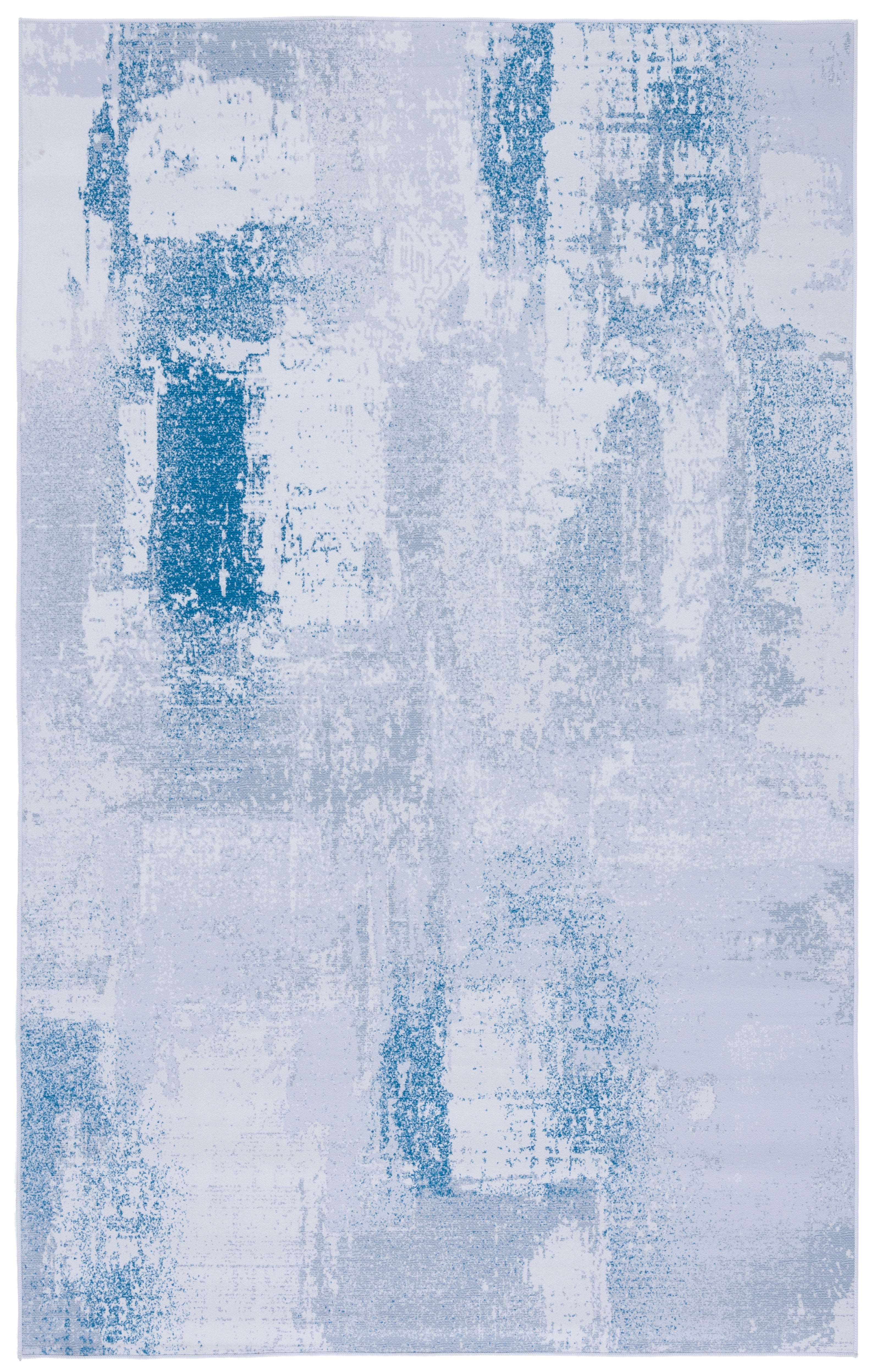 Tacoma Blue and Gray Abstract Washable Area Rug