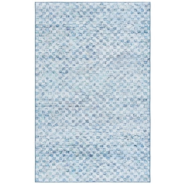 SAFAVIEH Tacoma Rosamund Abstract Machine Washable Area Rug, Grey/Aqua, 8' x 10'