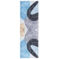 thumbnail image 1 of SAFAVIEH Tacoma Sophia Abstract Machine Washable Runner Rug, Dark Grey/Turquoise, 2'6" x 10', 1 of 8