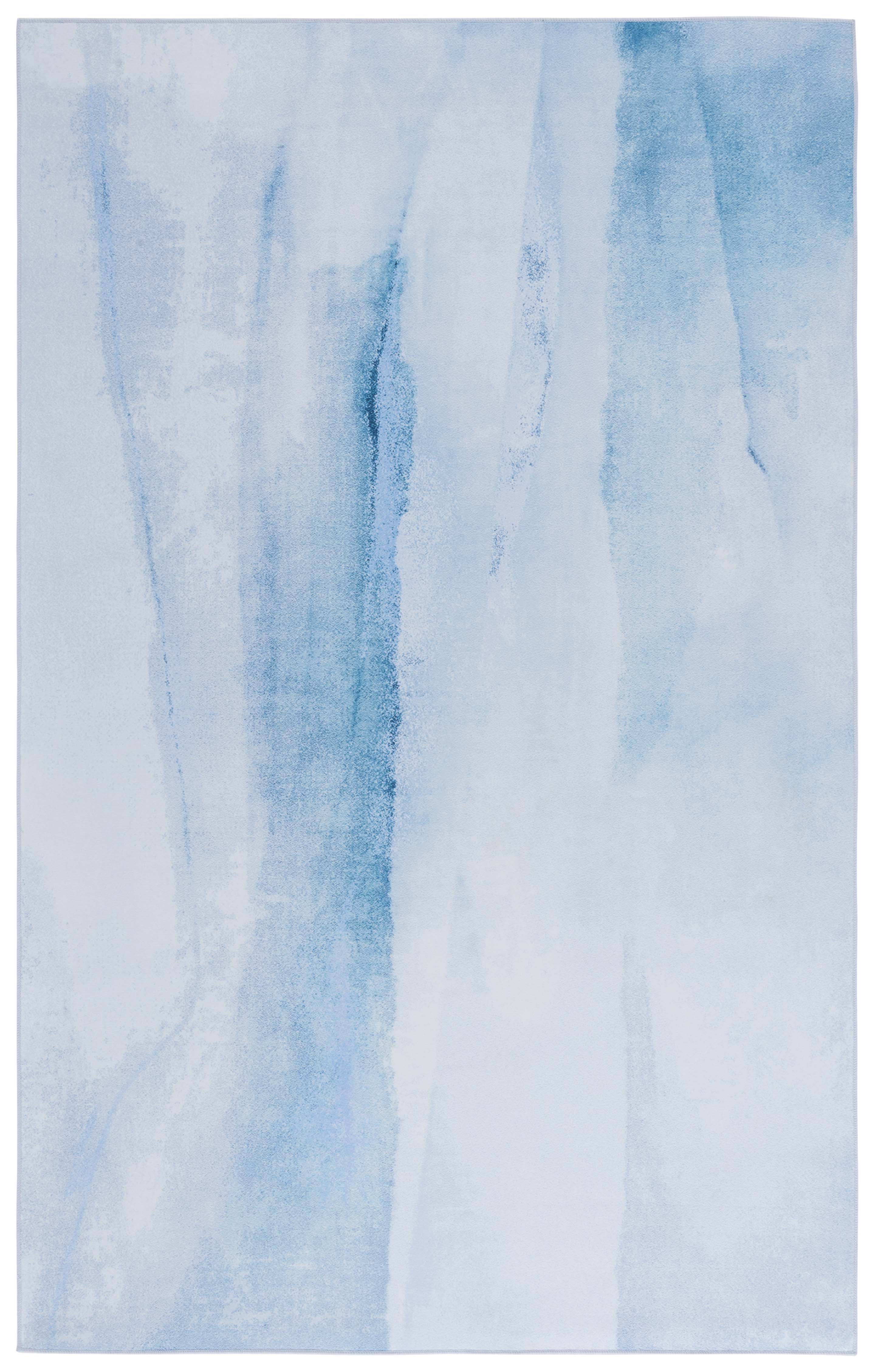 SAFAVIEH Tacoma Stella Abstract Machine Washable Area Rug, Ivory/Blue ...