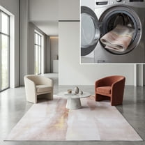 SAFAVIEH Tacoma Stella Traditional Machine Washable Area Rug, Beige/Gold, 5' x 8'