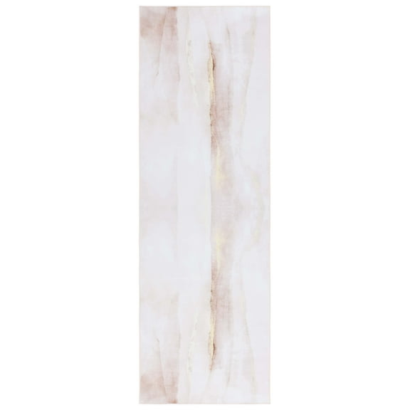 SAFAVIEH Tacoma Stella Traditional Machine Washable Runner Rug, Beige/Gold, 2'6" x 8'