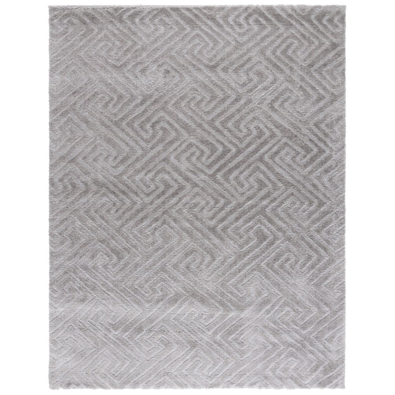 SAFAVIEH Tahoe Ainsley Geometric Shag Area Rug, Grey, 8' x 10'