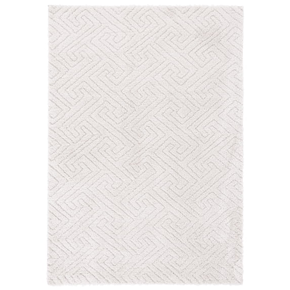 SAFAVIEH Tahoe Ainsley Geometric Shag Area Rug, Ivory, 8' x 10'