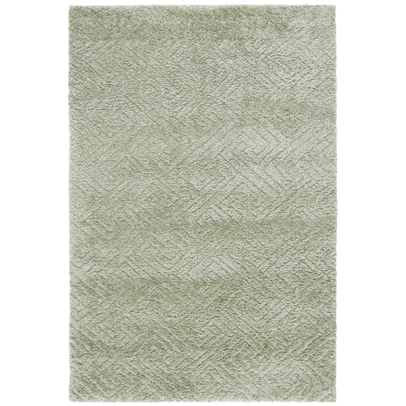 SAFAVIEH Tahoe Ainsley Geometric Shag Area Rug, Sage, 10' x 13'