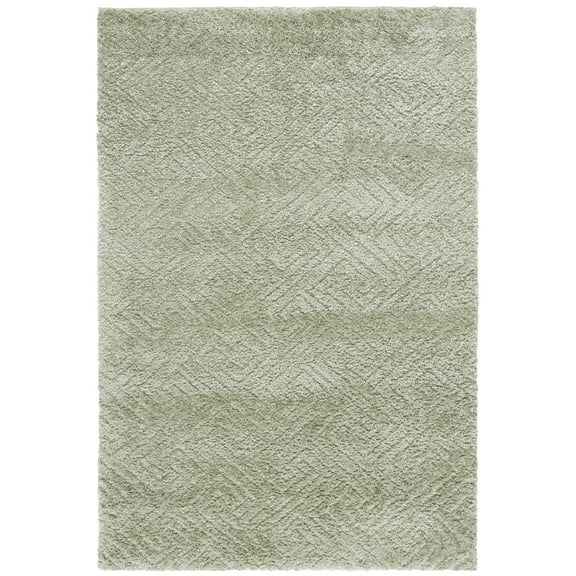 SAFAVIEH Tahoe Ainsley Geometric Shag Area Rug, Sage, 3' x 5'