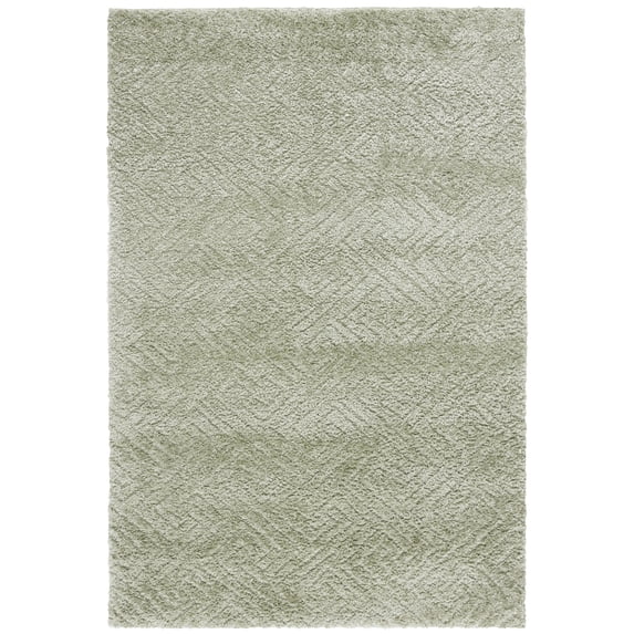 SAFAVIEH Tahoe Ainsley Geometric Shag Area Rug, Sage, 9' x 12'