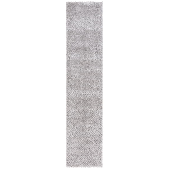 SAFAVIEH Tahoe Ainsley Geometric Shag Runner Rug, Grey, 2' x 9'