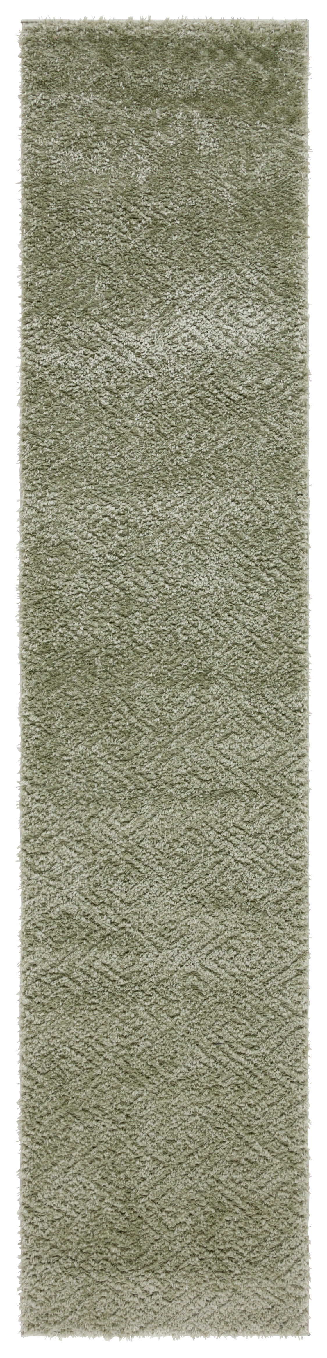 SAFAVIEH Tahoe Ainsley Geometric Shag Runner Rug, Sage, 2' x 5'