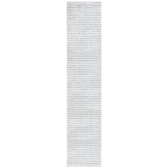 SAFAVIEH Tahoe Candyce Solid Shag Runner Rug, Light Grey, 2' x 9'