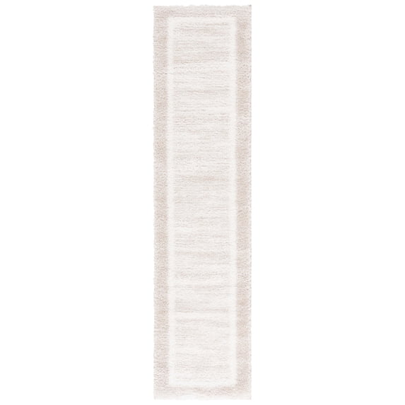 SAFAVIEH Tahoe Connor Solid Shag Runner Rug, Beige/Ivory, 2' x 8'