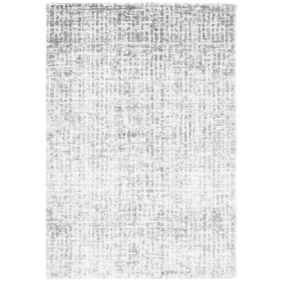 SAFAVIEH Tahoe Earleen Distressed Shag Area Rug, Ivory/Gray, 4' x 6'