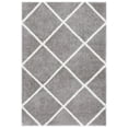 thumbnail image 1 of SAFAVIEH Tahoe Elwyn Trellis Shag Area Rug, 4' x 6', Grey/White, 1 of 8