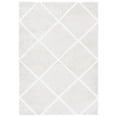 thumbnail image 1 of SAFAVIEH Tahoe Elwyn Trellis Shag Area Rug, 4' x 6', Silver/White, 1 of 8