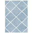 thumbnail image 1 of SAFAVIEH Tahoe Elwyn Trellis Shag Area Rug, 5' x 7', Blue/White, 1 of 8