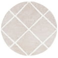 thumbnail image 1 of SAFAVIEH Tahoe Elwyn Trellis Shag Area Rug, 6'7" x 6'7" Round, Beige/White, 1 of 8