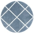 thumbnail image 1 of SAFAVIEH Tahoe Elwyn Trellis Shag Area Rug, 6'7" x 6'7" Round, Blue/White, 1 of 8