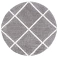 thumbnail image 1 of SAFAVIEH Tahoe Elwyn Trellis Shag Area Rug, 6'7" x 6'7" Round, Grey/White, 1 of 8