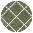 thumbnail image 1 of SAFAVIEH Tahoe Elwyn Trellis Shag Area Rug, 6'7" x 6'7" Round, Sage/White, 1 of 8