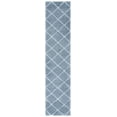 thumbnail image 1 of SAFAVIEH Tahoe Elwyn Trellis Shag Runner, 2' x 9', Blue/White, 1 of 10
