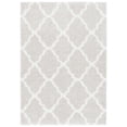 thumbnail image 1 of SAFAVIEH Tahoe Gerald Quatrefoil Shag Area Rug, 5' x 7', Silver/White, 1 of 8