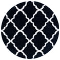 thumbnail image 1 of SAFAVIEH Tahoe Gerald Quatrefoil Shag Area Rug, 6'7" x 6'7" Round, Navy/White, 1 of 4