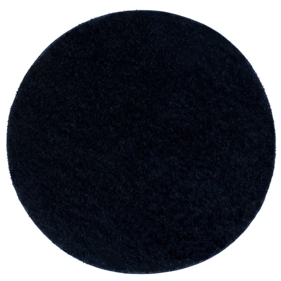 SAFAVIEH Tahoe Joey Modern Shag Area Rug, 6'7" x 6'7" Round, Navy