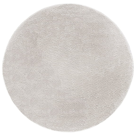 SAFAVIEH Tahoe Joey Solid Shag Area Rug, Silver, 6'7" x 6'7" Round