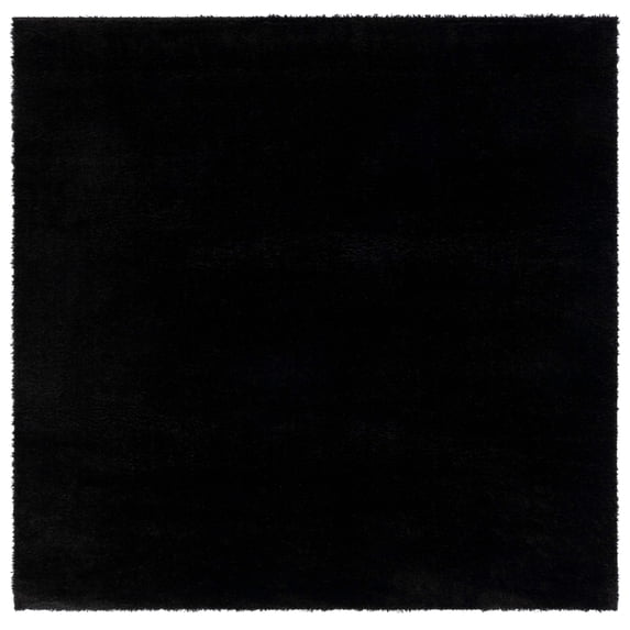 SAFAVIEH Tahoe Joey Solid Shag Area Rug, Black, 6'7" x 6'7" Square