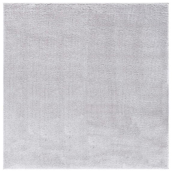SAFAVIEH Tahoe Joey Solid Shag Area Rug, Light Grey, 6'7" x 6'7" Square