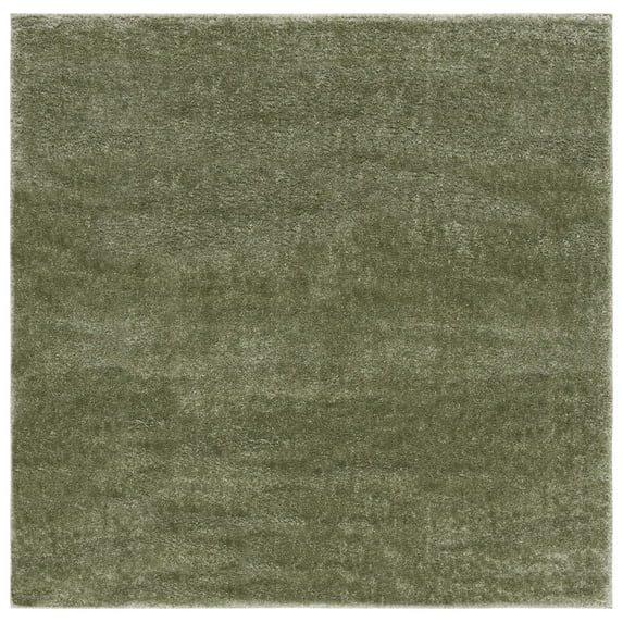 SAFAVIEH Tahoe Joey Solid Shag Area Rug, Sage, 6'7" x 6'7" Square