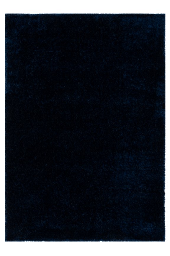 Tahoe Joey Solid Shag Area Rug, Navy, 6'7" x 8'7"