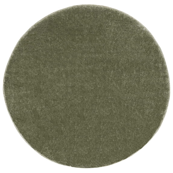 SAFAVIEH Tahoe Joey Solid Shag Area Rug, Sage, 3' x 3' Round